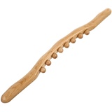 Operitacx Holz-Gua-Sha-Massage-Werkzeuge, Hand-Holz-Kratzstab, Holz-Massagegerät mit 8 Perlen, Kratz-Massagestab für den Ganzen Körper,Massage Holz, Rückenmassage(Hellbraun)