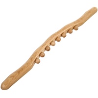 Operitacx Holz-Gua-Sha-Massage-Werkzeuge, Hand-Holz-Kratzstab, Holz-Massagegerät mit 8 Perlen, Kratz-Massagestab für den Ganzen Körper,Massage Holz, Rückenmassage(Hellbraun)