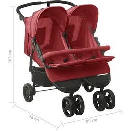 vidaXL Geschwisterwagen rot 10245