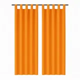 Bestgoodies Dekoschal Ellen Schlaufen Blickdicht 2er Pack 140 cm x 225 cm Hellorange