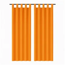 Bestgoodies Dekoschal Ellen Schlaufen Blickdicht 2er Pack 140 cm x 225 cm Hellorange