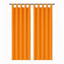 Bestgoodies Dekoschal Ellen Schlaufen Blickdicht 2er Pack 140 cm x 225 cm Hellorange