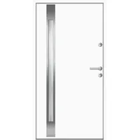 Aluminium-Stahl Nebeneingangstür "LIDEJA" Weiß RAL 9016 beidseitig innen öffnend DIN rechts