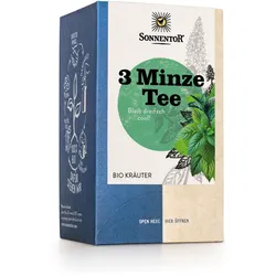 3-Minzen-Tee Bio – 18 Doppelkammerbeutel mit Pfefferminze, Krauseminze und Schokominze 21,6 g, DK-Beutel
