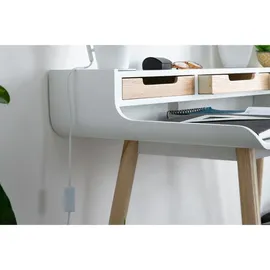 miliboo Schreibtisch OPUS Weißes Holz / Beige