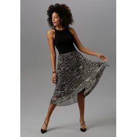 Aniston SELECTED Partykleid Animal-Print Schwarz 46