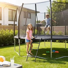 Relaxdays Trampolin Leiter schwarz 96 cm x 38 cm