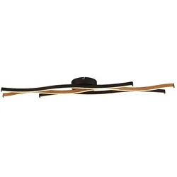 Deckenleuchte Designleuchte Wohnzimmerlampe LED Holzoptik Alu schwarz Dimmer CCT
