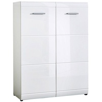 Lomadox Schuhschrank DANARO-01, 89x120x37cm, Hochglanz weiß