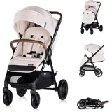 Chipolino Kinderwagen Ultera Buggy klappbar Korb Federung Hinterradbremse Gurt hellbraun