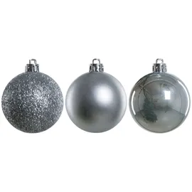 Trendline Weihnachtskugeln bruchfest, langlebig Ø 6, 8 10 cm silber 26 Stück
