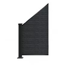 hardin 1fachgut WPC-Sichtschutzzaun 1 x 1 Schrägelement Schwarz