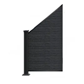 hardin 1fachgut WPC-Sichtschutzzaun 1 x 1 Schrägelement Schwarz