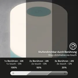 Briloner Brilo Akku-Tischleuchte Smal Blau 2W