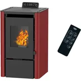 SANNOVER Luft- Pelletofen Anita 7,6 kW bordeaux