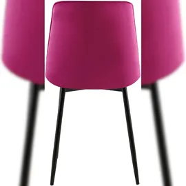 CLP 2er Set Esszimmerstuhl Gifford I Polsterstuhl mit Samtbezug I Küchenstuhl mit Rückenlehne