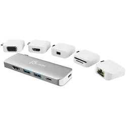 j5create - Modulare Dockingstation - HDMI, USB-C, VGA, 5 abnehmbaren Magnetkits