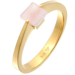 Elli PREMIUM Ring Solitär Rosa Quarz Edelstein Viereck 925 Silber 66 Damen 