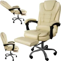 MT MALATEC Bürostuhl mit Fußstütze - Beige MALATEC 23287