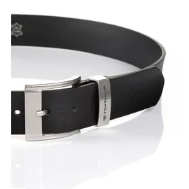 Tom Tailor Herrengürtel Leder 4 cm schwarz 90