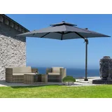 Quick Star Quick-star - Ampelschirm Premium Mallorca 3x3m Grau uv 50 Terrassenschirm Sonnenschirm