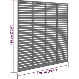 vidaXL WPC Lamellenzaun 180 x 180 cm grau
