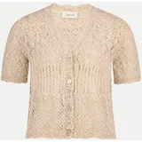 Cartoon Strickjacke mit Ajour-Muster Beige 44