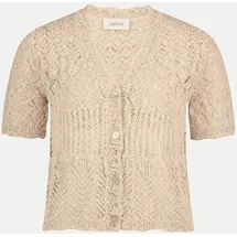 Cartoon Strickjacke mit Ajour-Muster Beige 44