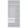 marmex möbel TRES 13B Garderobenschrank 90x206x51 weiß