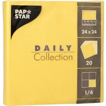 Papstar Servietten Daily Collection gelb 2-lagig 24,0 x 24,0 cm, 20 St.