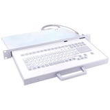 Gett TKS-088c-TOUCH-SCHUBL-USB-DE Kabelgebunden Tastatur Deutsch, QWERTZ Weiß IP65, Integriertes T