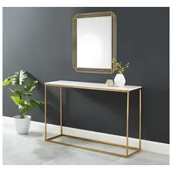 Spiegel Art Déco - Metall - 80 x 110 cm - Goldfarben - SAMBA
