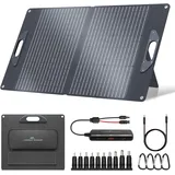 Ecosonique 60W Solarpanel mit Abnehmbarem Power Hub, 18V MC-4/12V DC/USB-A & USB-C Solar Charger mit Kickstand, ETFE & Handle Tragbare Solarmodule zum Camping