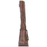 Rieker Damen Stiefel Blockabsatz Kordel Stretch 96081, Größe:37 EU / Braun - 37