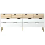 VCM Kommode Napoli 196 x 82 x 40 cm Weiß