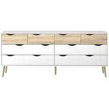 VCM Kommode Napoli 196 x 82 x 40 cm Weiß