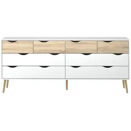 VCM Kommode Napoli 196 x 82 x 40 cm Weiß
