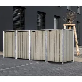 Hide Mülltonnenbox 4-fach 240 l Natur Grau