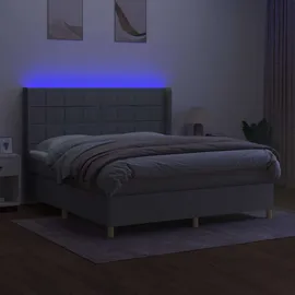 vidaXL Boxspringbett 180 x 200 cm Hellgrau