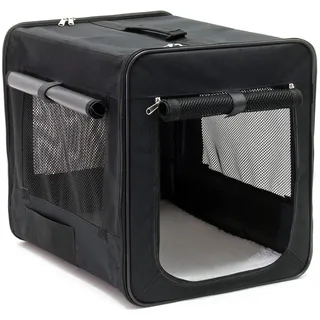 fudajo Wiltec Faltbare Transportbox für Haustiere, Größe S (42x36x41 cm), mit herausnehmbarem Einlagekissen