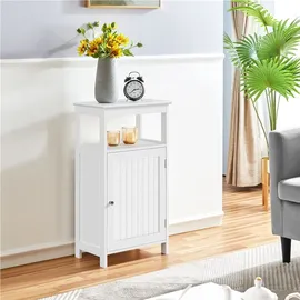 Yaheetech 4-stufiger Bodenschrank mit Einzeltür & Verstellbarem Einlegeboden Standschrank fürs Badezimmer/Wohnzimmer/Küche/Flur/Kleine Räume Weiß