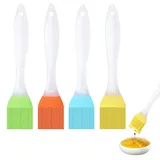 4 Stück Backpinsel Silikon,Silikonpinsel Küche,Pinsel für Backen,Küche Backpinsel Spülmaschinenfest,Pastry aus Baking Klein,Hitzebeständig Grillbürste,Lebensmittel Pinsel für Küche, BBQ, Pastry, Brot