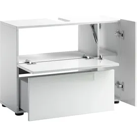 INOSIGN Waschbeckenschrank INOSIGN "MISTER, Bad-Unterschrank, 83 cm breit, 1 Klappe, 1 Tür, 1 Schublade", weiß, B:83cm H:62cm T:34cm, FSC-zertifizierter Holzwerkstoff, Schränke, Waschbeckenunterschrank, Badmöbel, Hochglanz lackiert, Made in Italy, mit