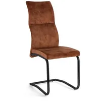 BIZZOTTO Esszimmerstuhl Thelma 4er-Set aus Samt, modern, Freischwinger, rostbraun,