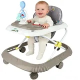 Baby Gehfrei Lauflernwagen mit Spielcenter,Lauflernhilfe für Jungen und Mädchen,Geräuscharm, Anti-Rollover, Lernspiele ab 6 Monaten, max. 15 kg 67 x 72 x 92 cm – Khaki (D)