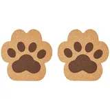 KEQAR 2 Stück Katzenpfote Kork-Untersetzer – rutschfest, hitzebeständig, für Büro, Getränke, Möbelschutz