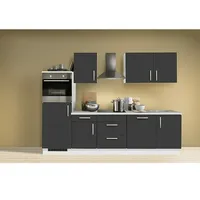 Menke Küchenzeile Premium  (Breite: 280 cm, Schiefergrau, Mit Elektrogeräten)