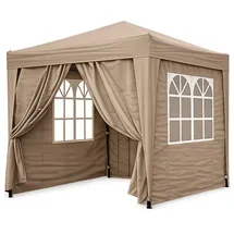 Quick Star Faltpavillon 2 x 2 m inkl. 4 Seitenteile Beige