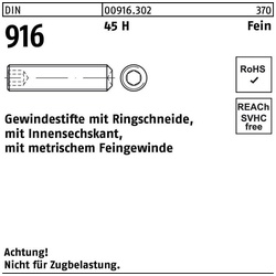 Schrauben, Gewindestift DIN 916 Ringschn./Innen-6-Kant M 8×1 x 50 45 H Feingewinde (100 Schrauben pro Stück)