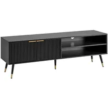 KADIMA DESIGN Lowboard 150x51x39 cm Schwarz/Eiche Foliert